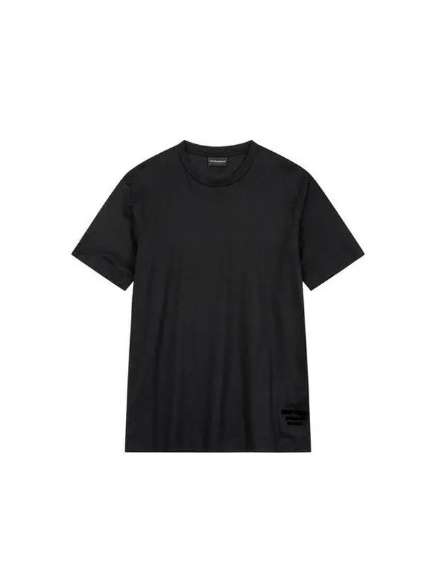 Men s Velvet Logo Easy T Shirt Black 270924 - EMPORIO ARMANI - BALAAN 1