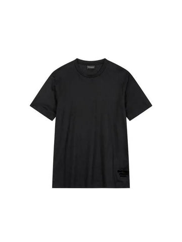 Men s Velvet Logo Easy T Shirt Black 270924 - EMPORIO ARMANI - BALAAN 1