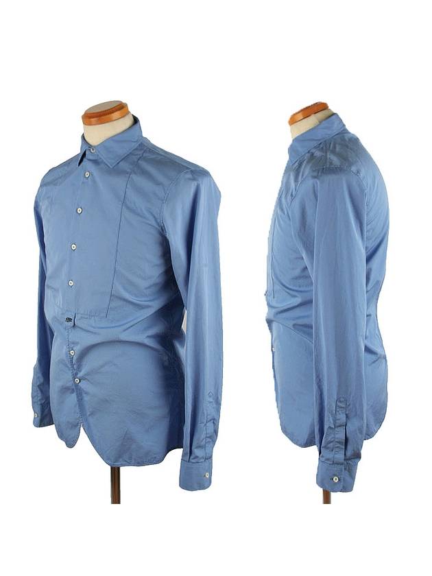 Slim Fit Long Sleeve Shirt Blue - DSQUARED2 - BALAAN 1