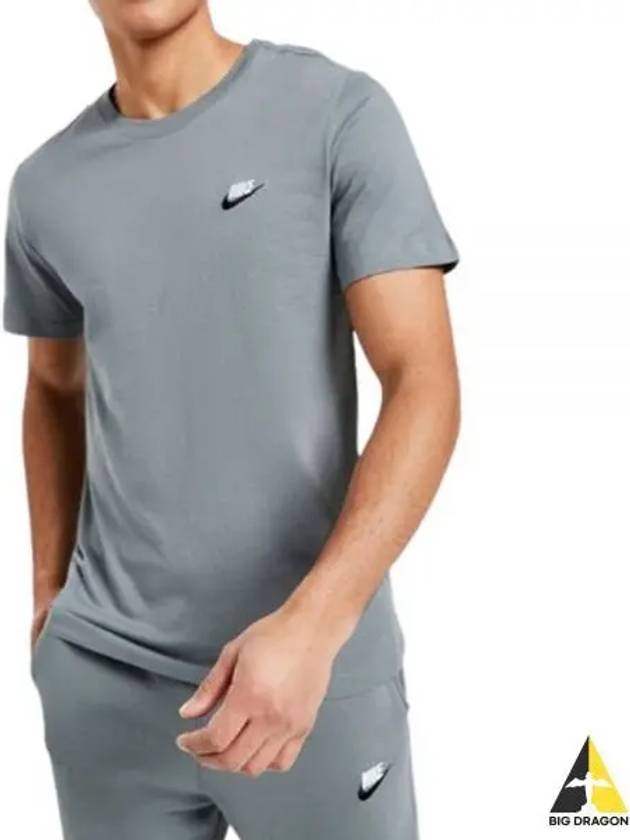 Sportswear Club Short Sleeve T-Shirt Grey - NIKE - BALAAN 2