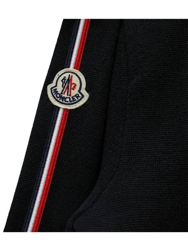 Logo Patch Padded Wool Hooded Jacket Black - MONCLER - BALAAN 9