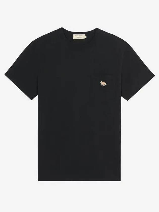 Baby Fox Patch Pocket Short Sleeve T-Shirt Black - MAISON KITSUNE - BALAAN 2