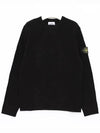 Wappen Patch Crew Neck Knit Top Black - STONE ISLAND - BALAAN 4