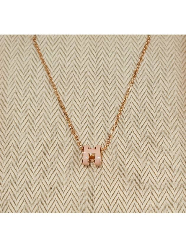 Mini PopAche Necklace Baby Pink Pendant Rose Gold Chain Necklace H147992F Rose Dragee - HERMES - BALAAN 1