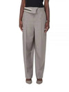 Mohair Wool Carrot Fit Straight Pants Grey - FENDI - BALAAN 2