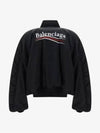 Embroidered Logo Bomber Jacket Black - BALENCIAGA - BALAAN 3