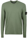 Wappen Patch Crew Neck Cotton Knit Top Green - STONE ISLAND - BALAAN 2