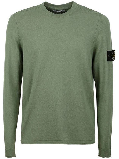 Wappen Patch Crew Neck Cotton Knit Top Green - STONE ISLAND - BALAAN 2