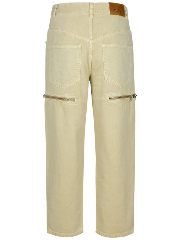 Isabel Marant Étoile 'Salia' Beige Cotton Jeans - ISABEL MARANT ETOILE - BALAAN 3