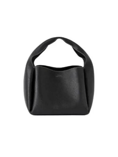 Logo Detail Pebbled Leather Tote Bag Black - TOTEME - BALAAN 2