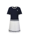 Color combination pleated tennis dress MW3AO100 - P_LABEL - BALAAN 1