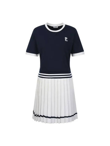 Color combination pleated tennis dress MW3AO100 - P_LABEL - BALAAN 1