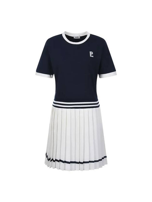 Color combination pleated tennis dress MW3AO100 - P_LABEL - BALAAN 1