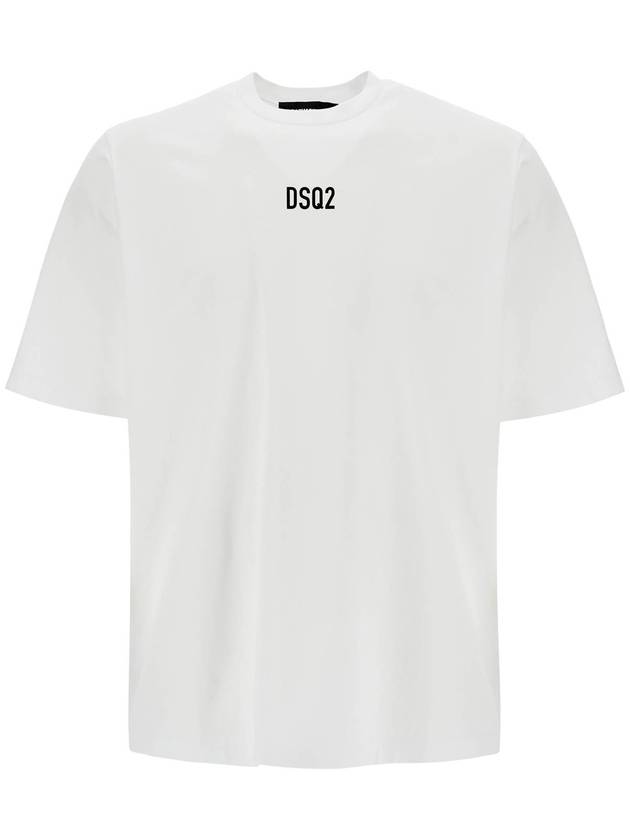 white cotton t-shirt with dsq2 logo - DSQUARED2 - BALAAN 1