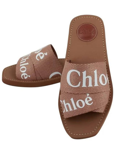 Woody Logo Flat Mule Slippers Pink - CHLOE - BALAAN 2