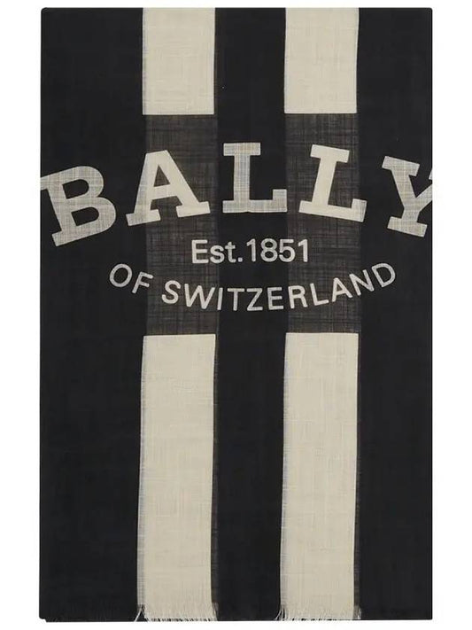 Striped logo scarf muffler navy - BALLY - BALAAN 2