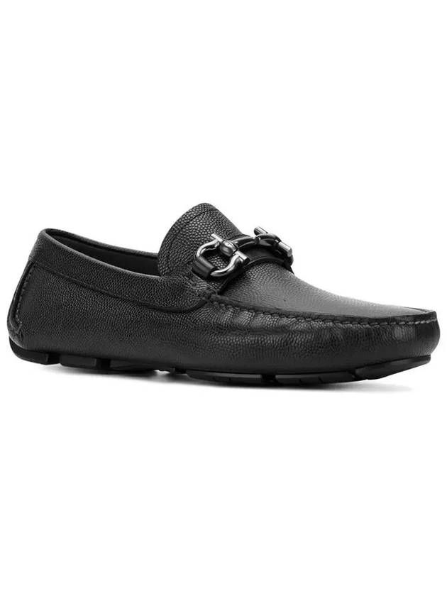 PARIGI Silver Double Gancini Loafer Black 0671739 - SALVATORE FERRAGAMO - BALAAN 4