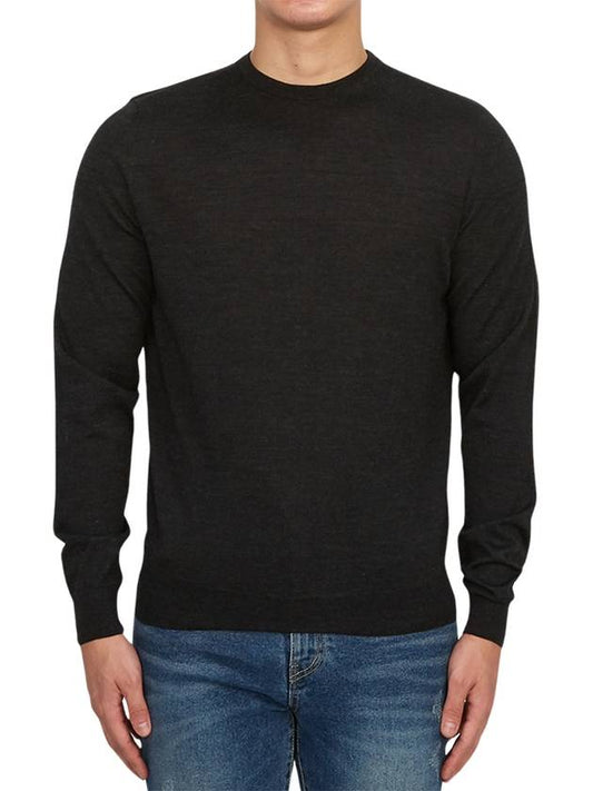 Men's Crew Neck Wool Knit Top Carbon - DRUMOHR - BALAAN 2