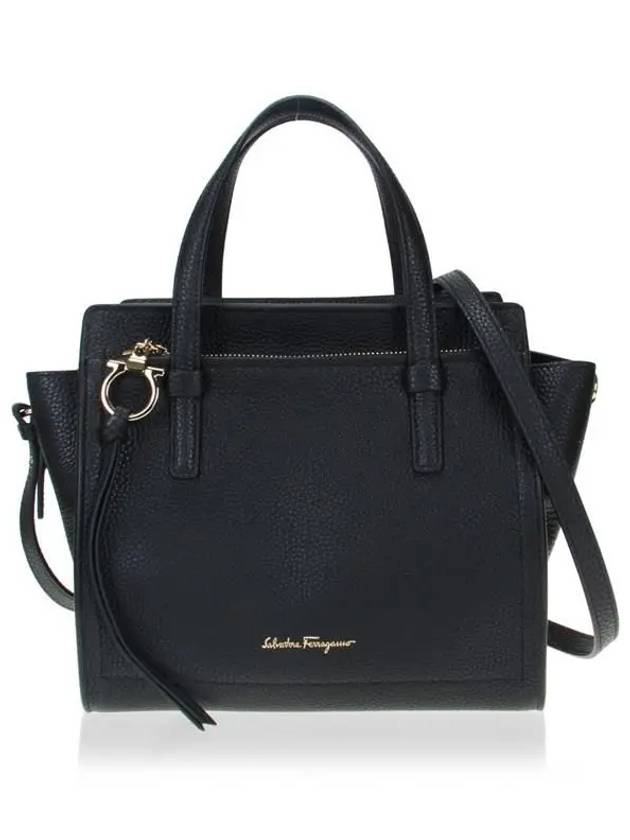 Amy Double Small Tote Bag Black - SALVATORE FERRAGAMO - BALAAN 2