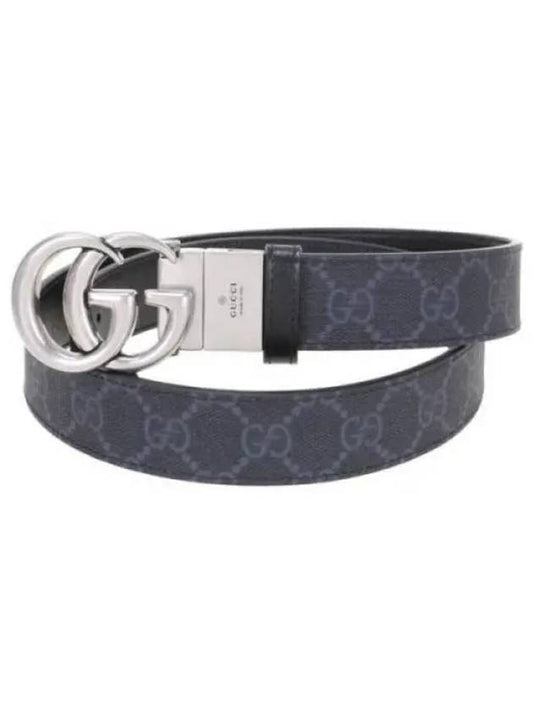 GG Marmont Silver Reversible Thin Belt Black - GUCCI - BALAAN 2