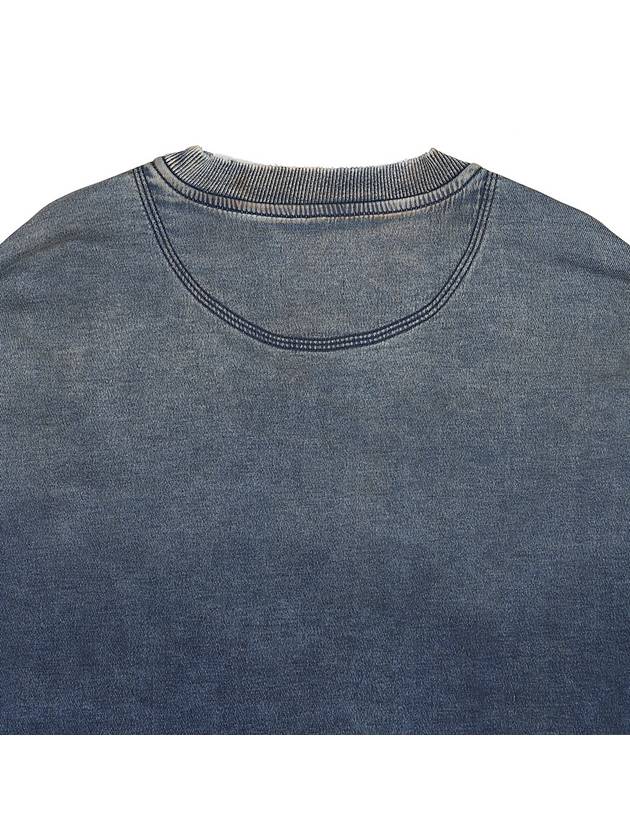 D Krib Ne Vintage Look Track Denim Sweatshirt Medium Blue - DIESEL - BALAAN 8