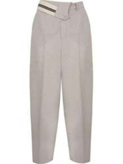 Mohair Wool Carrot Fit Straight Pants Grey - FENDI - BALAAN 2