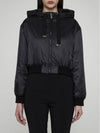 Cool Neck Line Drawstring Hooded Cropped Padded Jacket Black - MAX MARA - BALAAN 2