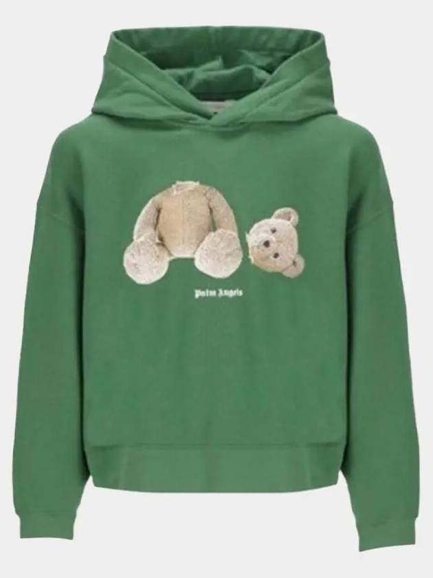 Kids Kill the Bear Hooded Sweatshirt Green Brown PBBB001F21FLE001 5560 - PALM ANGELS - BALAAN 1