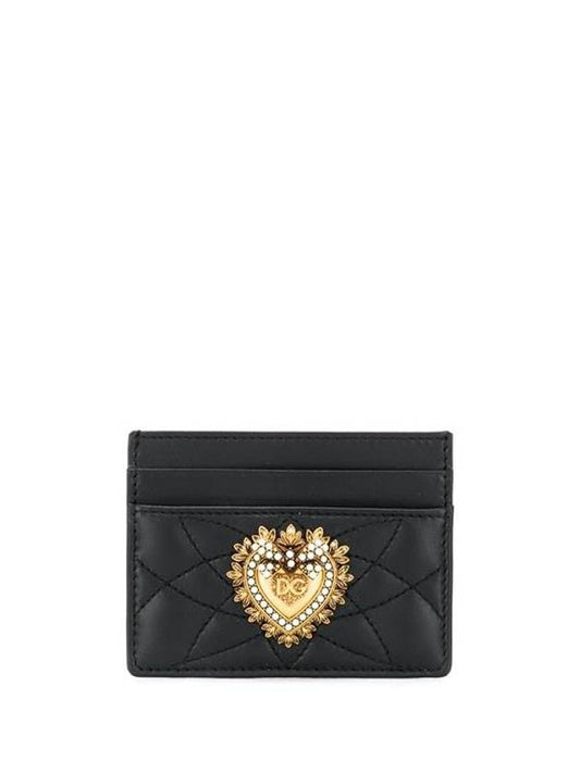 Women's Devotion Card Wallet Black - DOLCE&GABBANA - BALAAN.