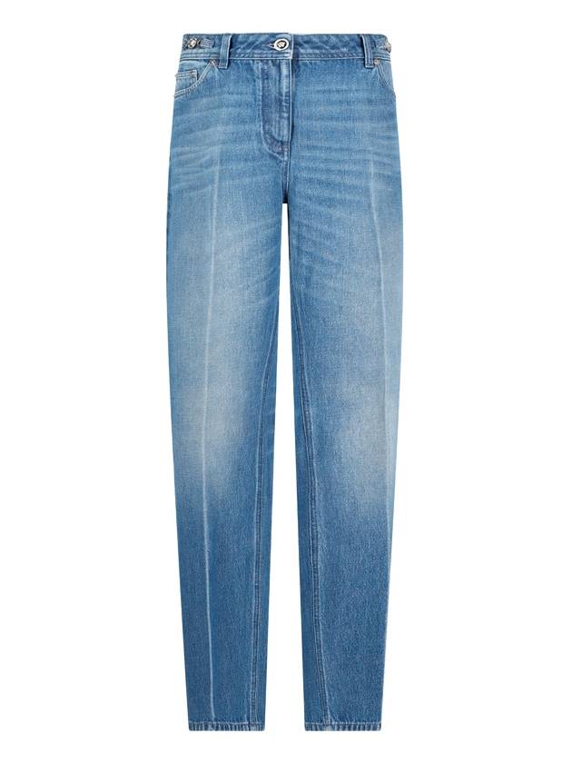 Women's Boyfriend Cotton Straight Jeans Blue - VERSACE - BALAAN 2