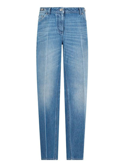 Women's Boyfriend Cotton Straight Jeans Blue - VERSACE - BALAAN 2