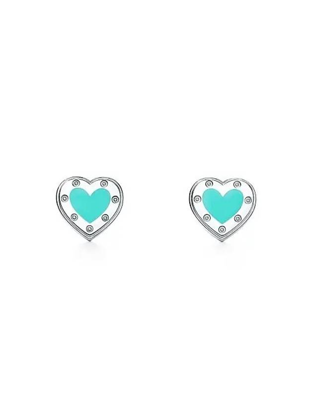 Return to Tiffany Love Blue Heart Earrings Silver Mini 60994862 - TIFFANY & CO. - BALAAN 1