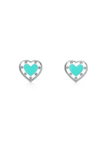 Return to Tiffany Love Blue Heart Earrings Silver Mini 60994862 - TIFFANY & CO. - BALAAN 1