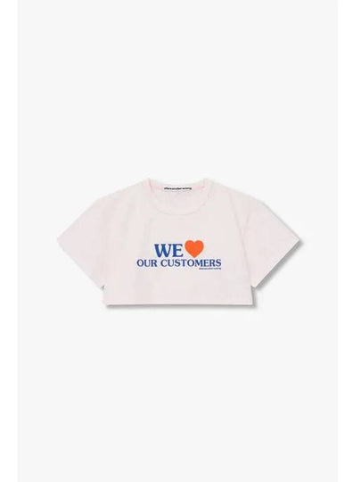 Lettering cotton crop t shirt light pink - ALEXANDER WANG - BALAAN 1