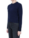 Heart Logo Cashmere Knit Top Navy - AMI - BALAAN 4