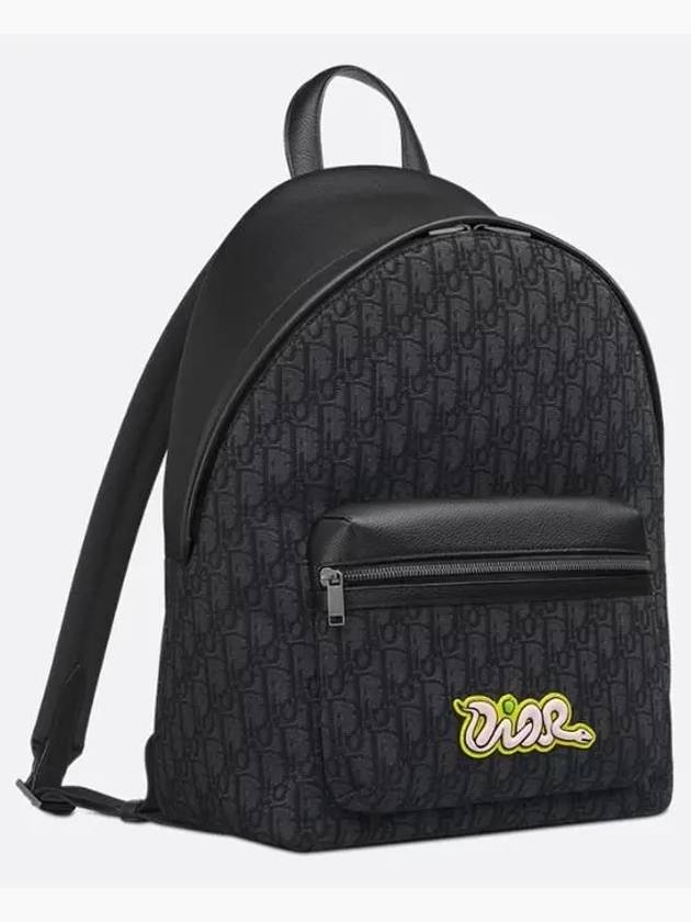 Oblique Jacquard Rider 2.0 Grained Calfskin Backpack Black - DIOR - BALAAN 4