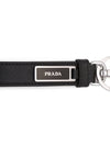 Logo Saffiano Leather Key Holder Black - PRADA - BALAAN 7