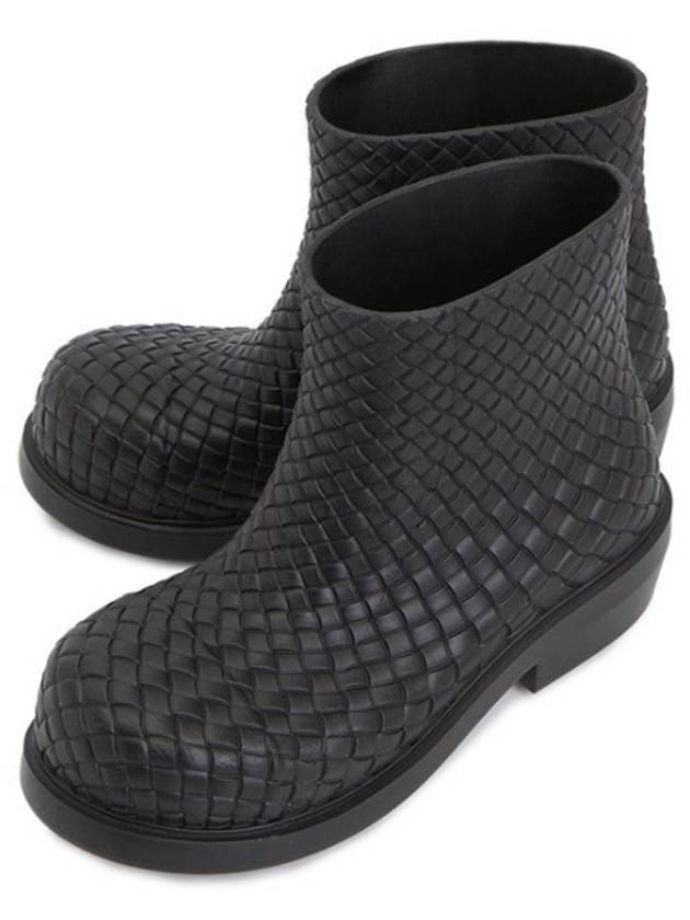 Fireman Intrecciato Leather Ankle Boots Black - BOTTEGA VENETA - BALAAN 2