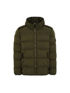 Seamless Logo Nylon Hooded Down Jacket Olive - STONE ISLAND - BALAAN 2