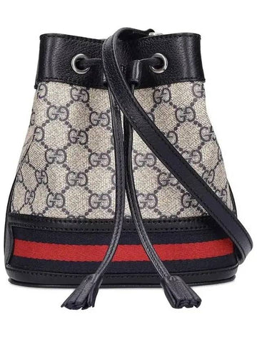 Ophidia GG Supreme Canvas Mini Bucket Bag Beige Blue - GUCCI - BALAAN 1