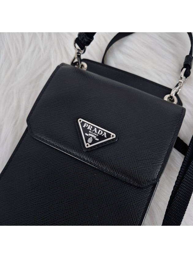 Saffiano triangle logo phone holder cross bag 2zh068 - PRADA - BALAAN 5