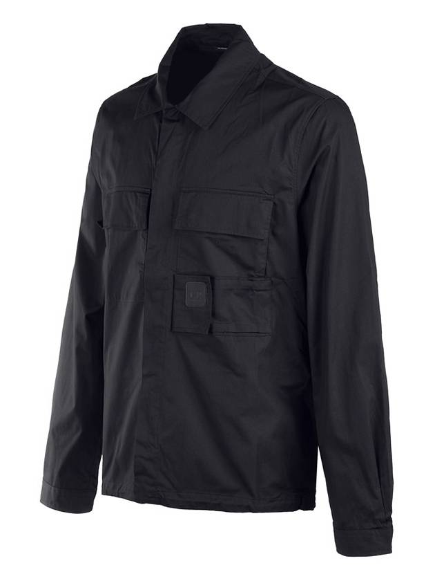 Metropolis Series Gabardine Pocket Long Sleeve Shirt Black - CP COMPANY - BALAAN 3