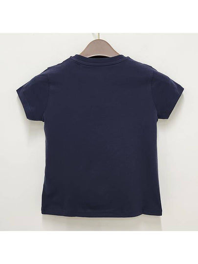 Kids Logo Embroidered Short Sleeve T Shirt 8Y 10Y Navy 8C00005 83907 778 - MONCLER - BALAAN 2