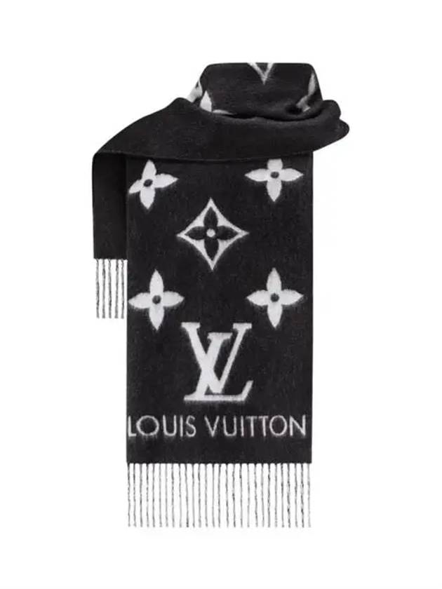 Reykjavik Monogram Cashmere Scarf Black - LOUIS VUITTON - BALAAN 4