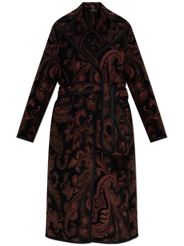 Etro Patterned Coat, Women's, Burgundy - ETRO - BALAAN 1