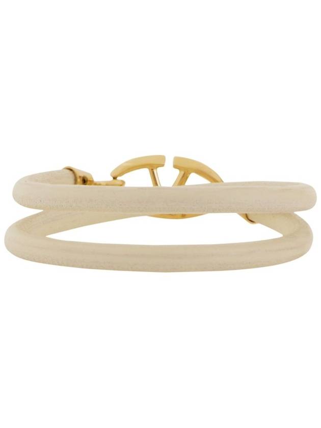 Valentino Garavani Double Twist Leather Bracelet With Vlogo - VALENTINO - BALAAN 2