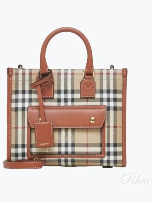 Freya Mini Tote Bag Brown Archive Beige - BURBERRY - BALAAN 2