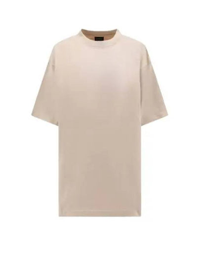 Logo Print Short Sleeve T-Shirt Beige - BALENCIAGA - BALAAN 2