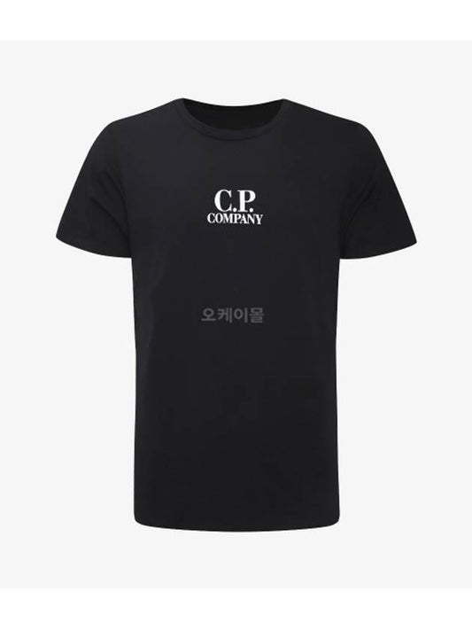 Logo Print Short Sleeve T-Shirt Black - CP COMPANY - BALAAN 1