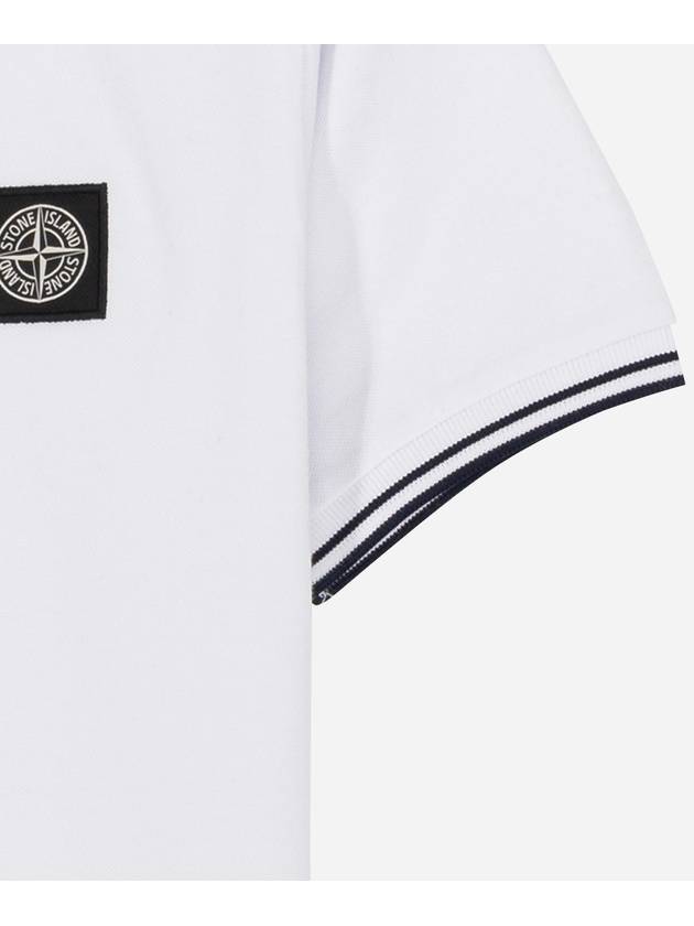 Kids Waffen Short Sleeve Polo T-Shirt White - STONE ISLAND - BALAAN 5